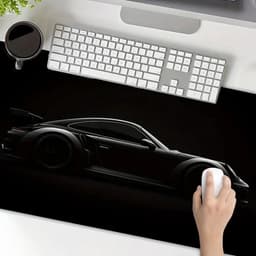 Grote Gaming Muismat 40x90 cm – Matte Zwarte Desk Mat met Sportauto Design – Antislip Rubber Bureaumat voor Gaming, Thuis & Kantoor – Extra Grote Rechthoekige Muismat voor Toetsenbord & Muis – Stijlvolle Werkplek Accessoire — thumbnail 5