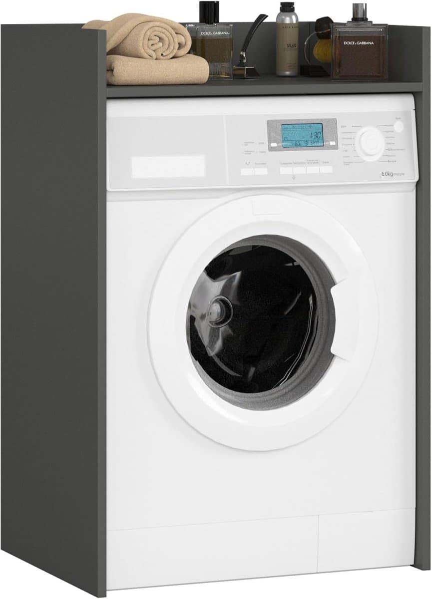 Wasmeubel voor Wasmachine en Wasdroger - Ruimtebesparend en Modern Design - 64 cm Grafietgrijs — afbeelding 1
