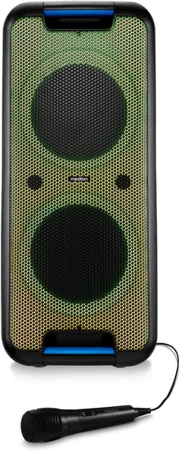 MEDION PX-1 Plus Partybox (accu, met microfoon, draagbare Bluetooth-luidspreker, muziekbox, lichteffecten, karaoke, 2 microfooningangen, AUX, USB) — thumbnail 1