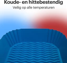 HipWare - Airfryer Siliconen mandje - Antiaanbaklaag - Vaatwasserbestendig - Vierkant - Blauw — thumbnail 6