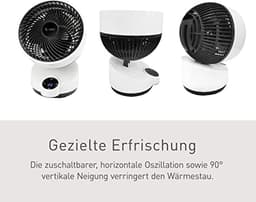 Energi besparende 90 graden kantelbare ventilator met afstandsbediening en touch-display voor woonkamer, keuken en slaapkamer tot 20 m² — thumbnail 4
