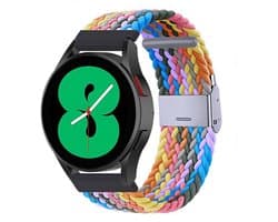 By Qubix - Geschikt voor Garmin bandje - Geschikt voor Garmin Venu 4 - 45mm - Braided nylon bandje - Multicolor Spring - Smartwatch bandje 22mm