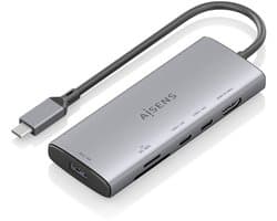 AISENS ASUC-6P029-GR laptop dock & poortreplicator Bedraad USB 3.2 Gen 1 (3.1 Gen 1) Type-C Grijs