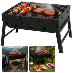 Cheqo® Opvouwbare Barbecue - Draagbare Houtskool Grill - Tafel Barbecue - Camping Barbecue - Gepoedercoat Staal - Compact En Lichtgewicht - Voor Strand En Park - Barbecue Voor Balkon - Kleine Draagbare Bbq — thumbnail 1