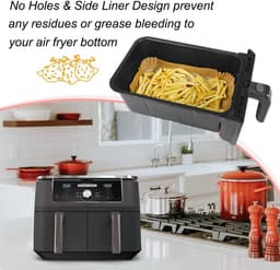 Allecto Premium - 100 stuks Wegwerp Air Fryer Liners | Compatibel met Dual Zone Air Fryer | Accessoires voor Ninja, Salter, Tower — thumbnail 7
