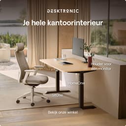 Desktronic HomeOne Zit-sta Bureau Elektrisch In Hoogte Verstelbaar, 160x80 cm Bamboo/Zwart, Stille Dubbele Motor, Hoogte 72-119cm — thumbnail 4