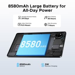 DOOGEE TAB A9+ VIP - Tablet - 20GB RAM +64GB ROM /2TB TF - 11 Inth + 90Hz IPS - Android 15 - 8580 mAh - Unisoc T7200 - 5Gz WiFi - Dubbele luidsprekers - Muis/toetsenbord/hoesje/geharde film - Zwart — thumbnail 4