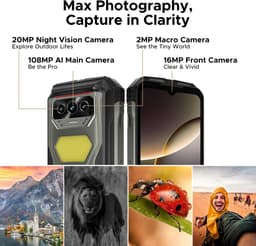 DOOGEE V MAX S 5G-Robuuste Smartphone-Robuuste Telefoon- 22000 mAh/33 W -24 GB RAM+ 256 GB ROM- 6,58 inch + 120 Hz - Kampeerlamp - Nachtzichtcamera- Android 14- Face ID-IP68-Dubbele luidsprekers-Grijs — thumbnail 2