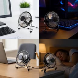 Draagbare USB Bureauventilator - 4 Inch Mini Ventilator met Kantelbare Hoek — thumbnail 2