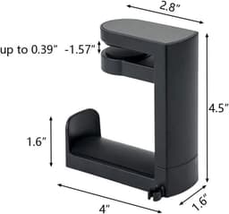 Koptelefoon Standaard - Haak - Verstelbare Headset Stand - Headset Hanger - Universele Koptelefoon Haak - Koptelefoon Houder voor onder Bureau - Headset Standaard - 4*1.6*4.5inch - Zwart — thumbnail 5