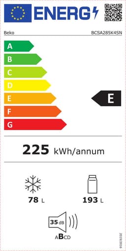Beko BCSA285K4SN - Inbouw koel-vriescombinatie - 271 liter - Sleepdeur - Wit — thumbnail 3