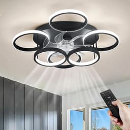 Moderne Plafondventilator met Verlichting en Afstandsbediening - 65 cm, 75W, Dimbaar, 6-snelheden — thumbnail 2