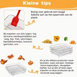 3-laags Roestvrijstalen Airfryer Accessoireset - Stapelbaar, Vaatwasserbestendig voor Ovens & Frituurpotten, Perfect voor Gezond Vakantie Bakken — thumbnail 3