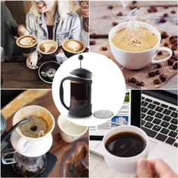 Vervangingsfilters French Press - Herbruikbaar Roestvrijstaal Zeef - Geschikt Voor 1000 Ml Apparaten - 6 Stuks - Koffie- En Theeliefhebbers Zilver — thumbnail 3