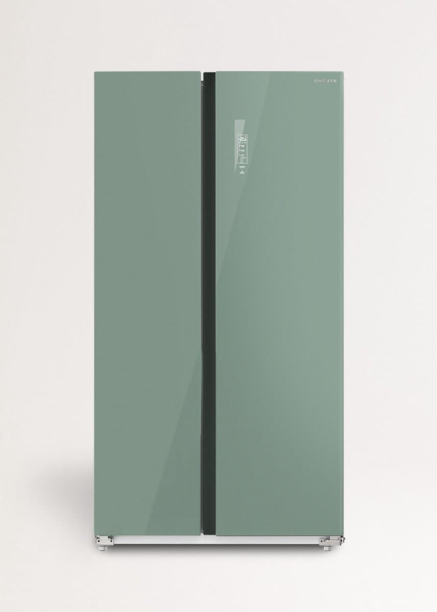 CREATE FRIDGE STUDIO SIDE BY SIDE 550 - Amerikaanse koelkast - Groen — afbeelding 1