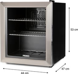 PRIMO PR194BC Drankkoelkast - Minibar - Mini Koelkast - Glazen deur - 46L - C - Zwart — thumbnail 3
