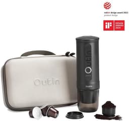 Outin - Draagbare Elektrische Espressomachine met Beschermkoffer | Koffiezet apparaat voor Onderweg | Capsules & Gemalen Koffie | Portable Espresso Machine | Cadeauset | 20 bar | Draagbare Koffiemachine | Reis & Camping Koffiezetapparaat | 12 volt — thumbnail 1