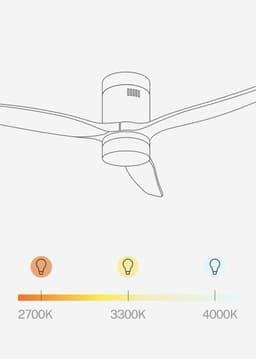 CREATE - Plafondventilator 40W silent (Ø132cm) 100% hout - Met licht LED - Met WiFi + afstandsbediening - WIND CALM NATURAL WOOD — thumbnail 2