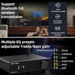 HiFi-versterker met hoog/laagdoorlaatfilter en Bluetooth 5.0 - 2.1-kanaal systeem — thumbnail 3