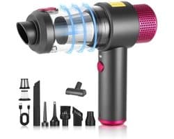 10-delige set oplaadbare handstofzuiger, krachtige draagbare mini stofzuiger 4-in-1 functie, lichtgewicht auto stofzuiger met meerdere accessoires voor huis, kantoor en auto