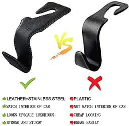 Universele Hoofdsteun Hanger voor Auto - Multifunctionele Haken voor Tas, Drinken en Meer (Bruin) — thumbnail 2