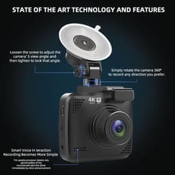 4K 1080P auto-dashcam met dubbele lenzen, ingebouwde GPS, wifi en meer — thumbnail 2