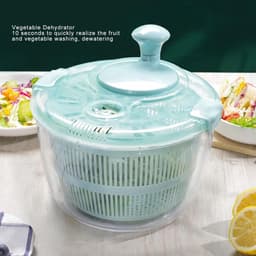 Saladespinner 5L - Sladroger Groenten - Snel Salades Maken - Eén Hand Bediening - 5 Liter Capaciteit - Meerblauw — thumbnail 2