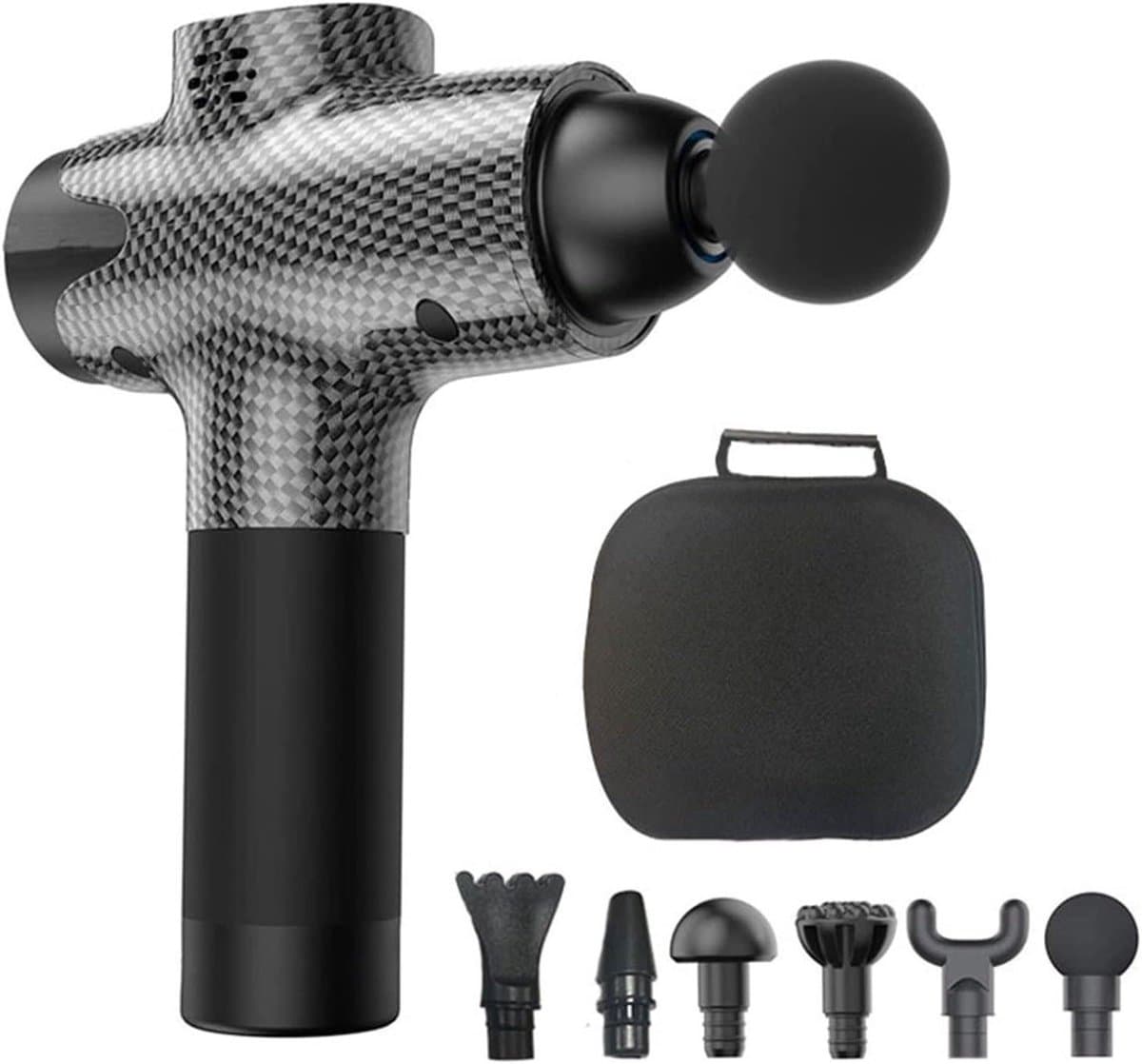 Massage Gun - Spierherstel Tool - Spierontspanning Bevorderen - 20 Snelheden LCD - 6 Opzetstukken - Zwart — afbeelding 1
