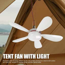 Hangende Ventilator - Plafondventilator Licht - Kamperen Buiten - Energiezuinig 12V - 165 Inch - Wit — thumbnail 3
