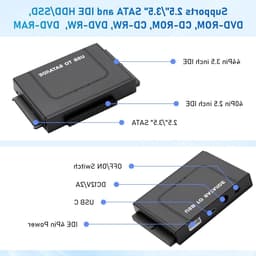 Hard Drive Adapter 6Gbps USB 3.1 naar IDE/SATA voor 2.5/3.5 inch HDD - Converter met 12V/2A Voeding en SATA Kabel voor Windows 11/10/8/7/XP/Vista — thumbnail 2