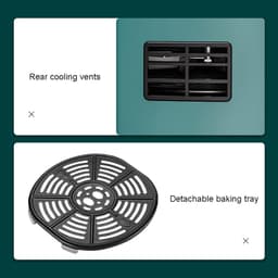 Luchtfriteuse - Elektrische friteuse - Vetarm koken - Touch bediening - 5 liter - Groen — thumbnail 2