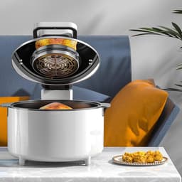 Luchtfriteuse - Friteuse - Gezond Koken - Visueel Venster - 8L Capaciteit - Grijs — thumbnail 3
