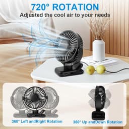 Dailygoods - USB Bureauventilator met 360° Draaibare Hoofden — thumbnail 5