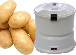 Aardappelschilmachine - Keukenapparaat - Snel Groenten Schillen - Automatische Bediening - 1 kg Capaciteit - Zilver — thumbnail 1