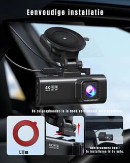 TIM® Dashcam Voor en Achter - Dashcam - Parkeermonitor - Nachtzicht - Zwart - 10cm x 4cm x 3cm — thumbnail 3