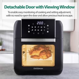 Digitale Airfryer Oven - Heteluchtoven Airfryer - Gezond Koken - 360° Hete Luchtcirculatie - 11 Liter - Zwart — thumbnail 4