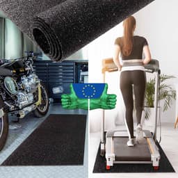 Anti-vibratie mat - Rubberen mat vloerbescherming - Apparaten dempen - Gemaakt in Duitsland - 180 x 80 cm - Zwart — thumbnail 3