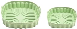 2 groene vierkante siliconen bakmatten voor de airfryer — thumbnail 1