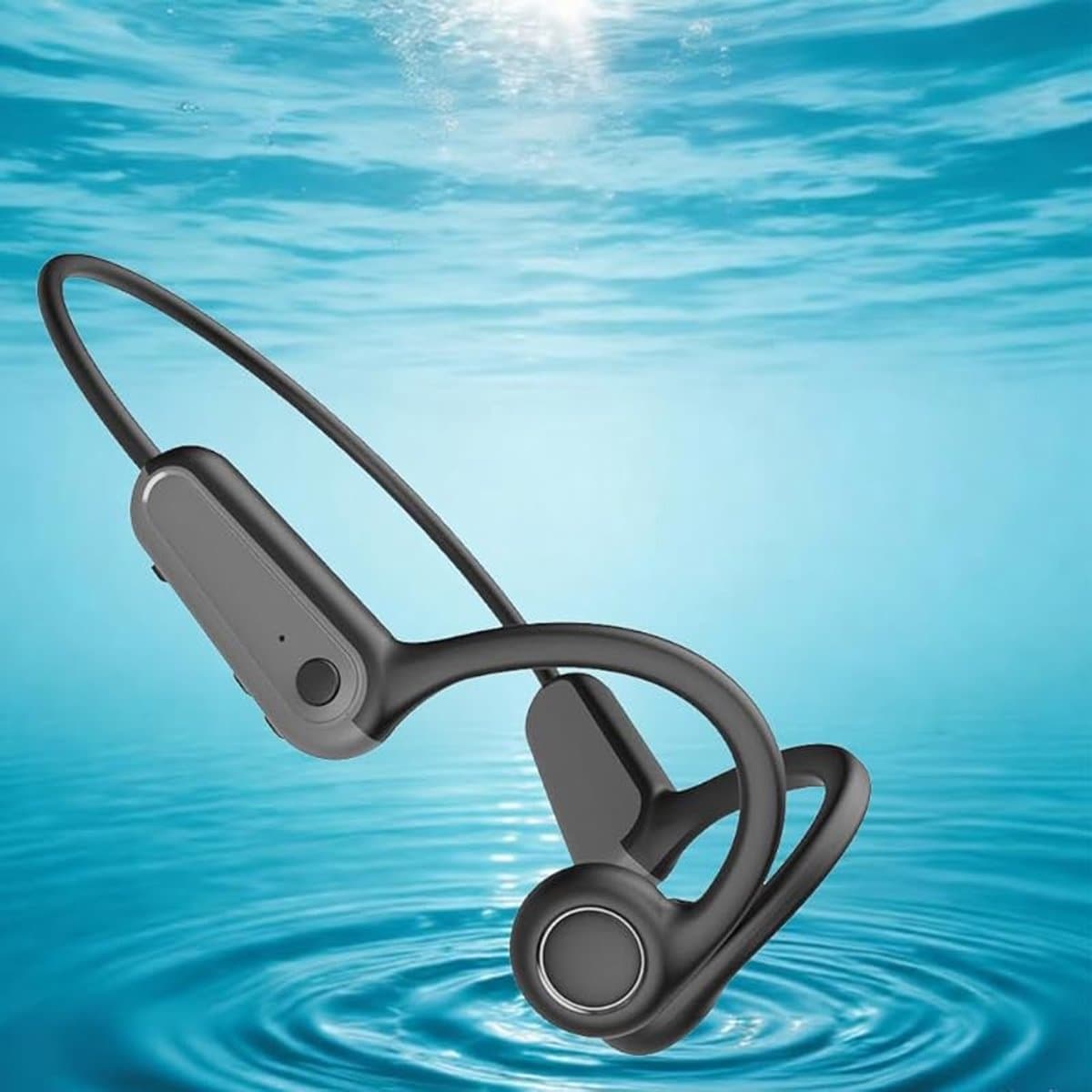 Open hoofdtelefoon, comfortabele pasvorm, stereo Bluetooth-hoofdtelefoon geschikt voor autorijden, fietsen, hardlopen en skiën - grijs-zwart — afbeelding 1