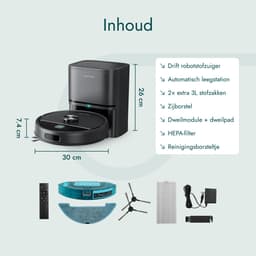 Bloomfold Robotstofzuiger met Dweilfunctie & Leegstation - 19.000Pa Zuigkracht – LiDAR Navigatie - 180 minuten - Slimme AI Robot Stofzuiger - Geschikt voor Huisdierhaar — thumbnail 6