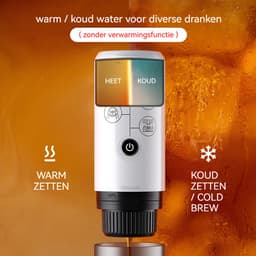 Gloovon® 3-in-1 Draagbare Espressomachine - Nespresso, Dolce Gusto & Koffiepoeder - 17 Bar - USB-C Oplaadbaar - Ideaal voor Auto, Camping & Reizen - Wit — thumbnail 5
