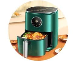 Heteluchtfriteuse - Airfryer Elektrische Friteuse - Gezond Koken - Voedselveilige Materialen - 6.0L - Groen