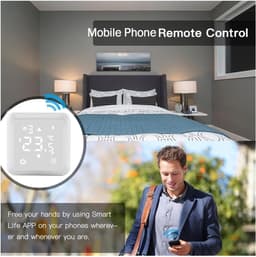 Digitale Thermostaat - Kamer Thermostaat - Verwarming Regelen - Touchscreen Bediening - 86 x 86 mm - Lichtgroen — thumbnail 3
