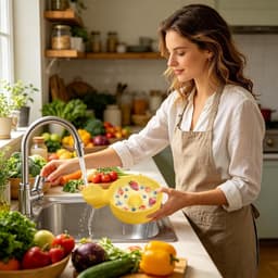 Automatische Fruitspinner - Bessenwaskom Salade Droger - Verse Producten Wassen - 4-in-1 Ontwerp - 20 cm - Wit — thumbnail 4