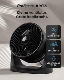 Bureauventilator stil – tafelventilator met 3 snelheden, 90° kantelbaar, 28W — thumbnail 5