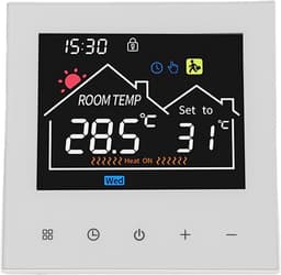 Slimme Thermostaat - Programmeerbaar Display - Energie Besparen - Geheugen Opslag - 86x86mm - Zwart — thumbnail 5