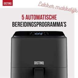 Heteluchtfriteuse Compact - Airfryer Kleine - Gezond Frituren - 12 Programma's - 4 Liter - Zwart — thumbnail 5