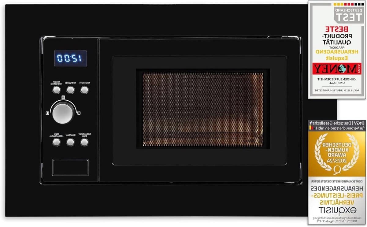Inbouw Magnetron - Keukenoven Grill - Snel Gerechten Bereiden - 1000 Watt Grillfunctie - 17 Liter Capaciteit - Zwart — afbeelding 1