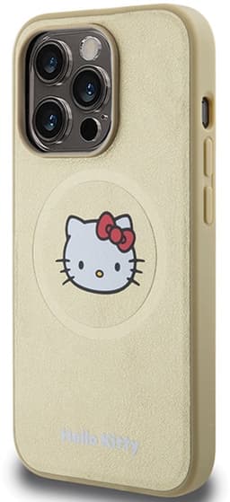 Hello Kitty Leather Head Serie - Leren iPhone 14 Pro Hoes - MagSafe - Goudkleurig — thumbnail 5