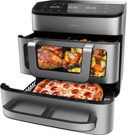 Heteluchtfriteuse Oven - Airfryer Pizzaoven - Grote Maaltijden Bereiden - Dubbele Functie - 18 Liter - Roestvrij Staal — thumbnail 4